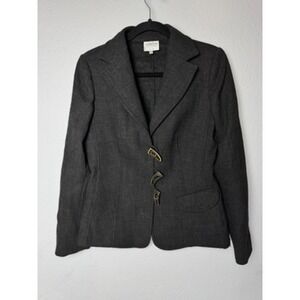Armani Collezioni‎ Blazer Jacket Women's 6 Made In Italy With Gray Virgin Wool